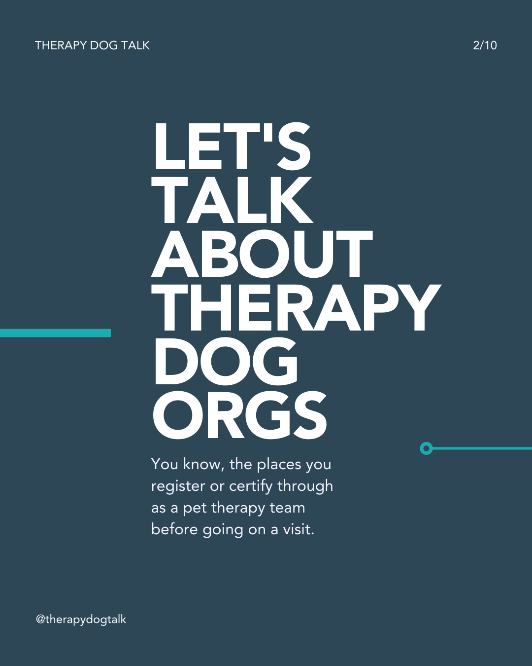 Let's talk about Therapy Dog organizations